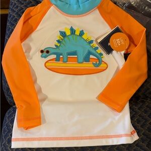 Gymboree Orange and Blue Dinosaur Toddler Swim Shirt